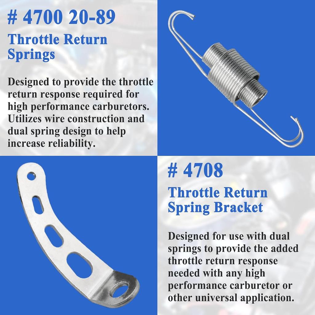 12Pcs 59207 Throttle Return Springs with 2Pcs 4708 Bracket