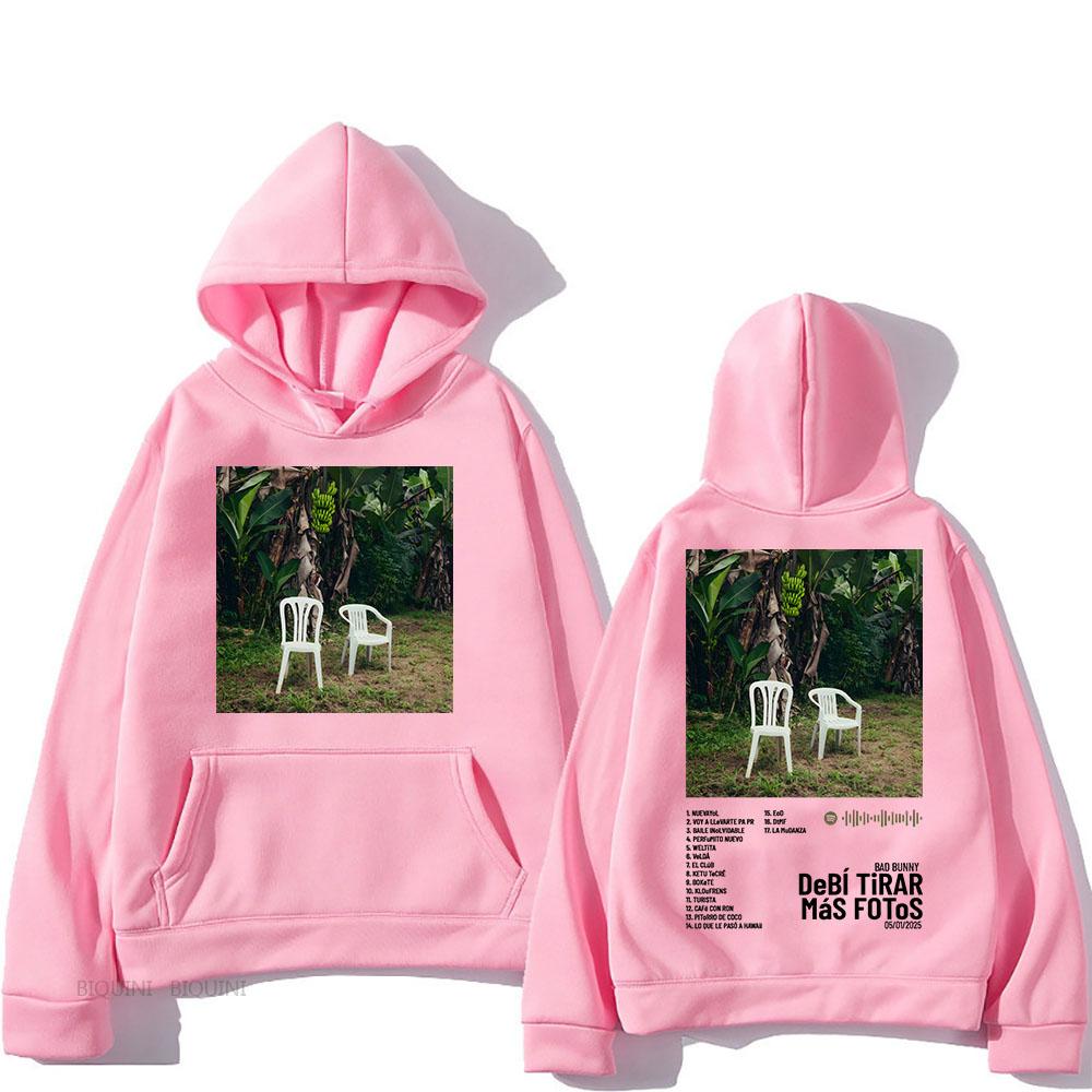 

Новий альбом 2025 року Debí Tirar Más Fotos Толстовки DTMF з графічним принтом Bad Bunny, зимові повсякденні топи XXXL рожевий