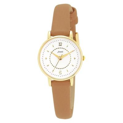 J-AXIS Slim Leather Belt Watch CF3A0026 Ladies Pink Lightweight Elegant Casual Simple Design