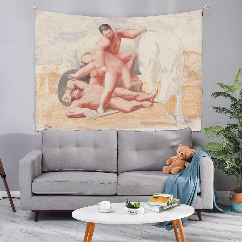 Wall Hanging Picasso Queen Abstract Art Classical Tapestry Bedroom Piano Room Background   Cloth