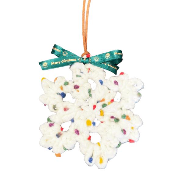 

Xmas Hanging Pendants Xmas Tree Snowflake Hand Crochet Noel Navidad Ornaments Merry Christmas Decors New Year Kids Gifts 12CM