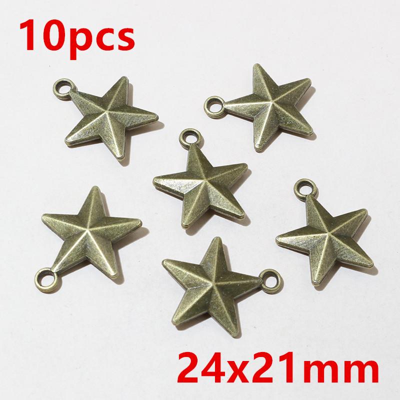 10-50pcs Alloy Metal Star Charms Pendant for Necklace Bracelet Earrings DIY Jewelry Making Accessories Findings Crafts