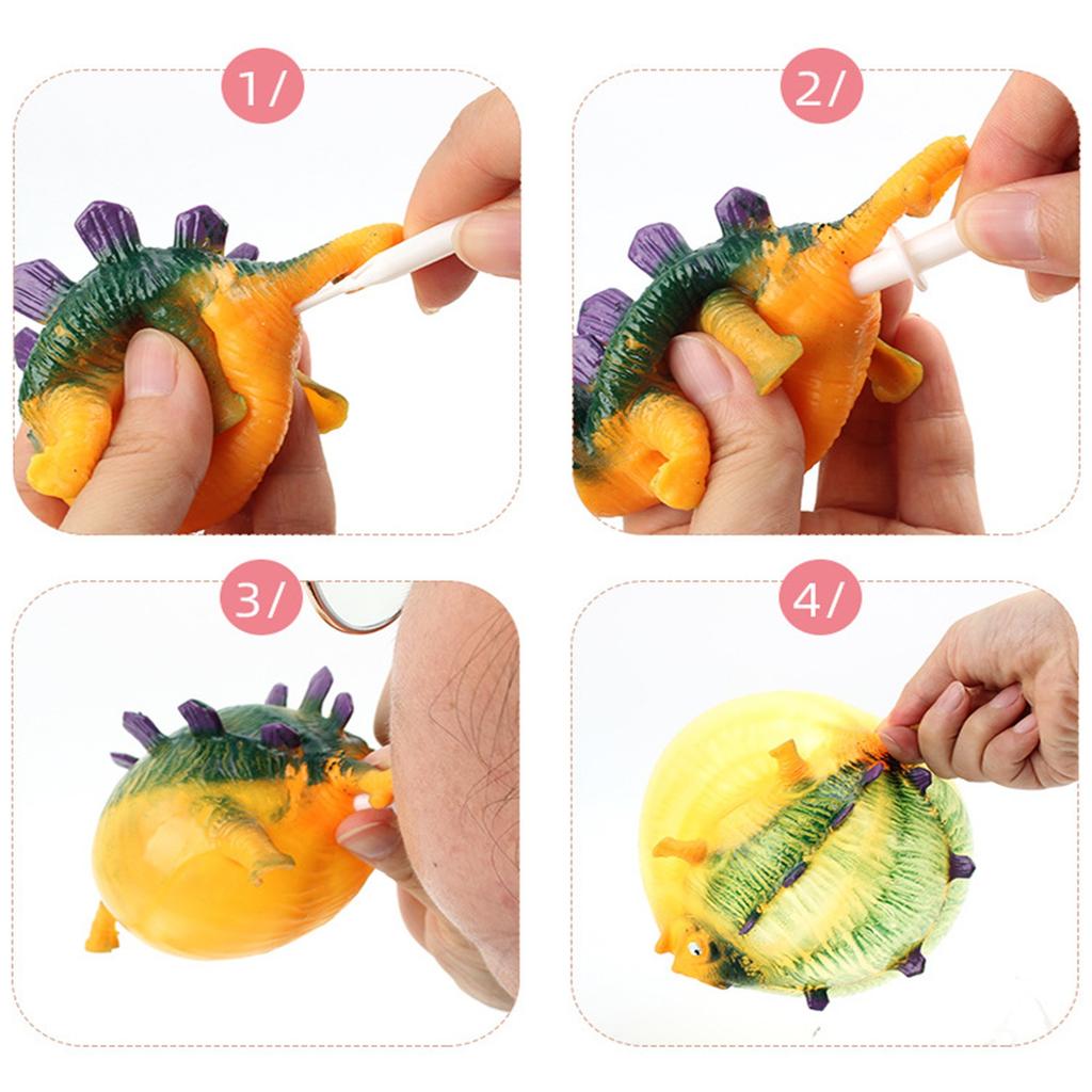 3PCS Kids Funny Dinosaur Animal Inflatable Vent Balls - Squeeze Soft Fidget Balloon Toy Party Sports Cute Funny Games Gift