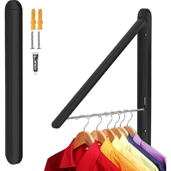 Clothes Drying Rack,Wall Mounted Clothes Hanging Rack,Retractable Folding Hanger,Laundry Room Organization,Drying Racks for