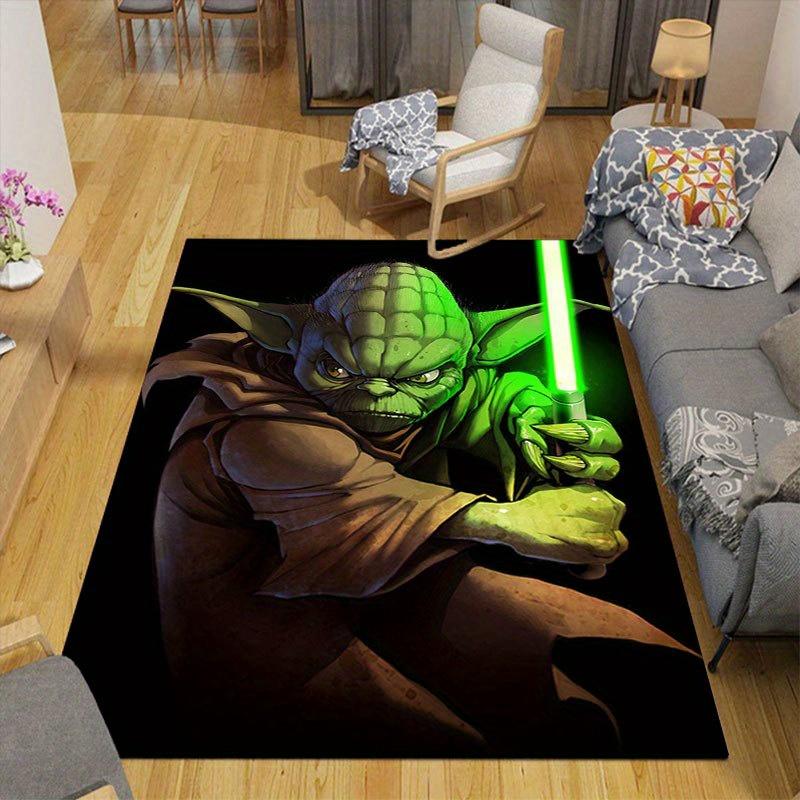 1pc Disney Star wars Yoda Pattern Carpet Area Rug Non-slip Carpet Hand Washable Floor Mat Suitable For Living Room Bedroom Home Decor Room D