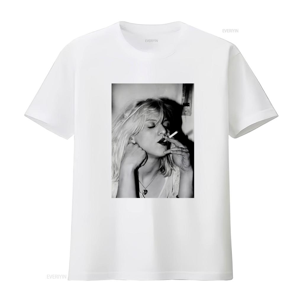 Sängerin Courtney Love Raucher T-Shirt Alle Größen S 4xl Baumwolle Unisex Zc2319 Vintage Grafikdesigner Kleidung Vielseitige Mode