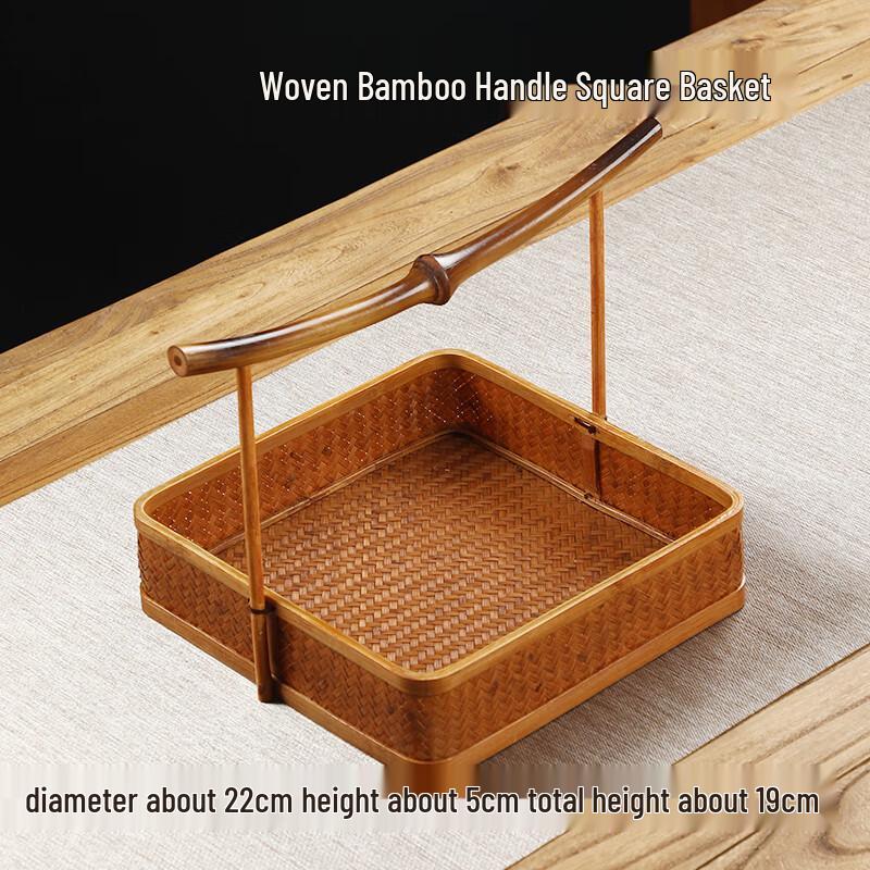 Плетеная из бамбука лакированная корзина для хранения чая