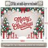 Party Banner Pine Tree Ornaments Bows Christmas Backdrop, Polyester Wall Decor for Celebration & Photos