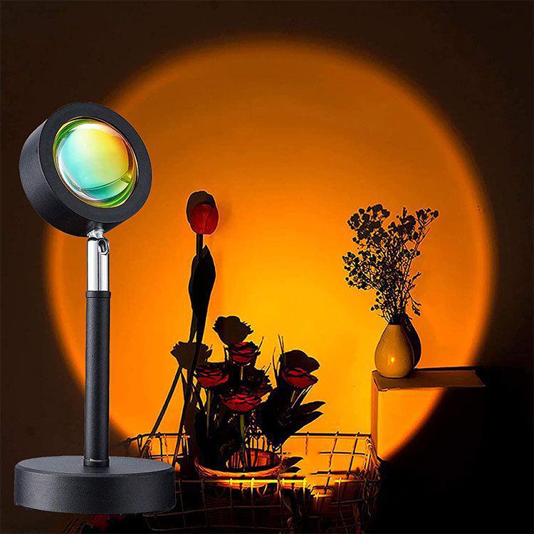 USB Rechargeable Sunset Lamp - Rainbow Projection Desk Light
