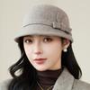 Women's woolen woolen basin hat, autumn and winter fashion bow equestrian hat, showing a small face and keeping warm, high-end mother hat