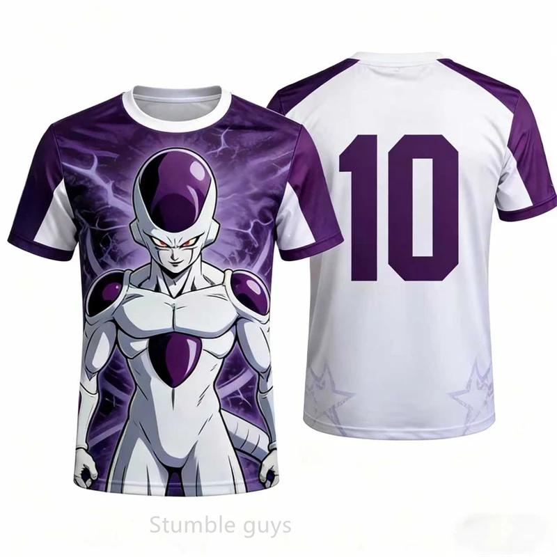Men Dragon Ball T-Shirt Frieza Buu Graphic Print Summer Short Sleeve XXS