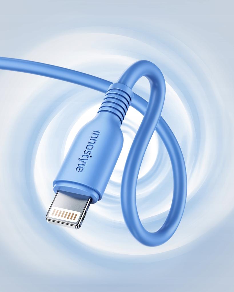 Innostyle Jazzy Usb-C Lightning Mfi Rýchlonabíjací Kábel Pre iPhone Kevlar 1M Modrý
