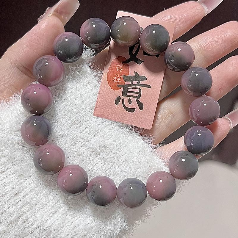 1Pcs New Natural Bodhi Root Beaded Bracelet Smudged Rouge Round Bead Buddha Beads Rosary Beads Lucky Jewelry