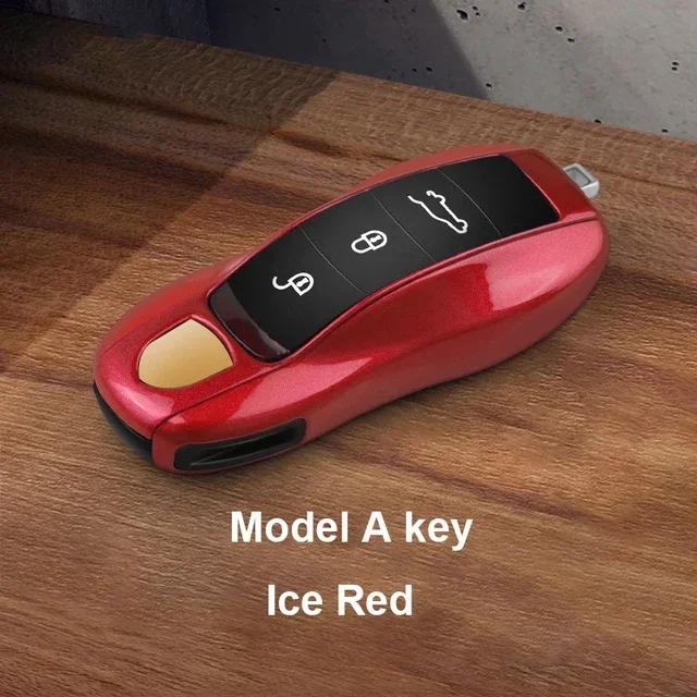 AABKV1 Solid Color ABS Car Key Case Cover Accessories For Porsche Panamera 2017 Cayenne 2018 2019 911 2020 2021 2022 2023 2024 Taycan