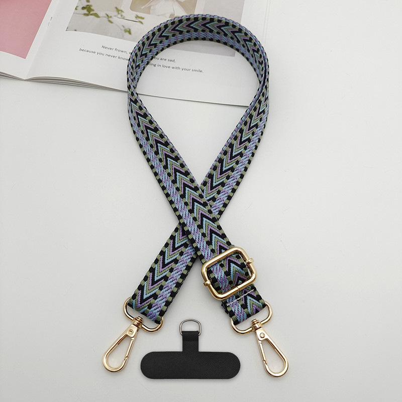 New Color Bag Shoulder Strap Mobile Phone Lanyard Woven Fashion Contrasting Color Bag Strap Crossbody Dual-purpose Strap