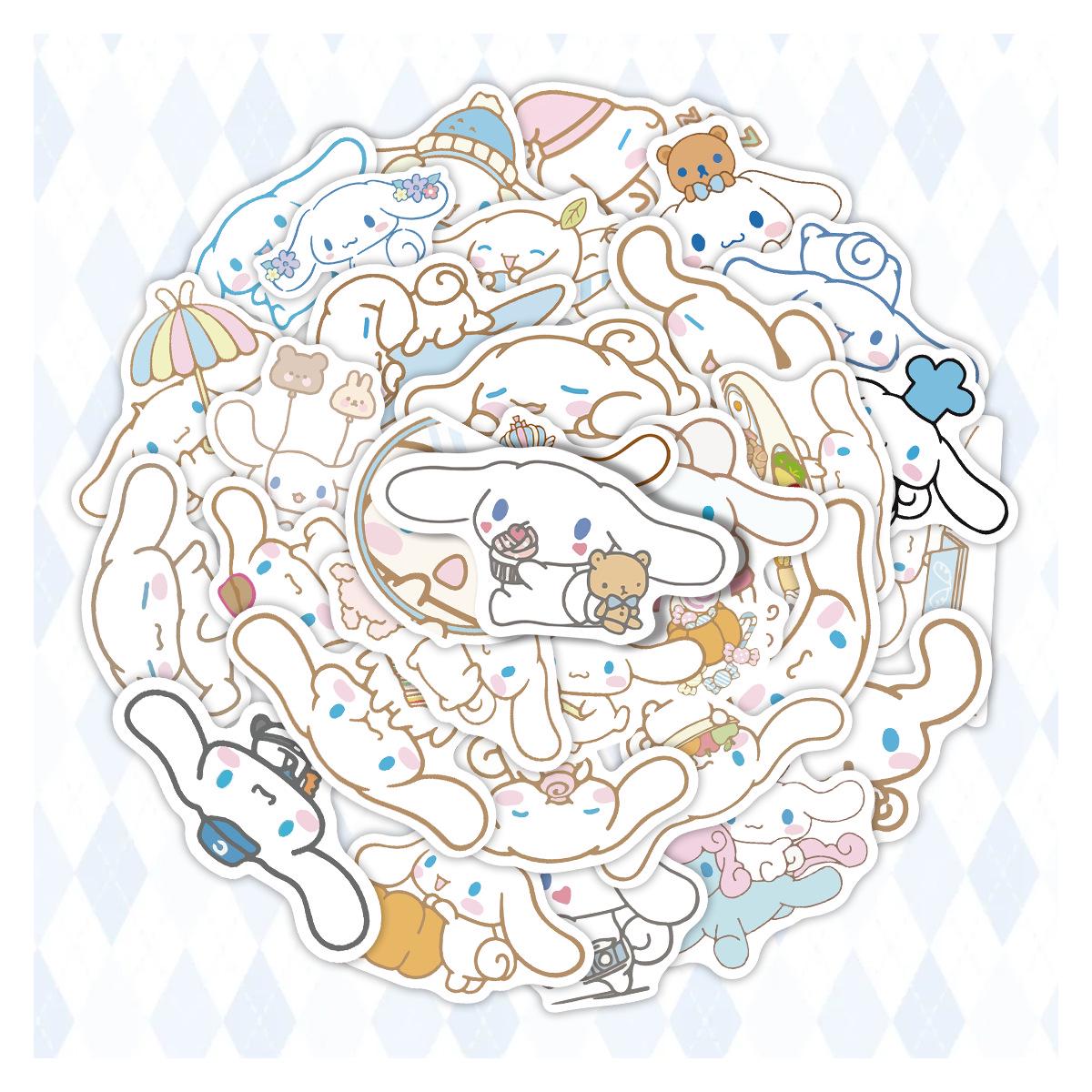 50 Cinnamoroll Sanrio Big Ear Dog Graffiti Stickers for Journal, Skateboard, Water Bottle, Suitcase