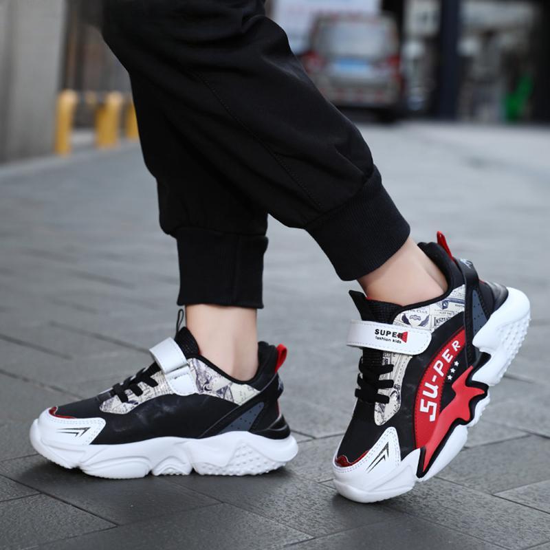 Sport Kinder Sneaker Jungen Freizeitschuhe für 5-16 Jahre alte Kinder Tennis Leder Rutschfest Mode Laufschuhe