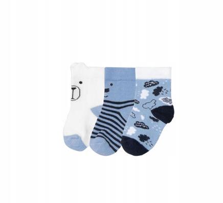 lupilu Baby socks, 3 pairs 15-18 3-12 months white and blue