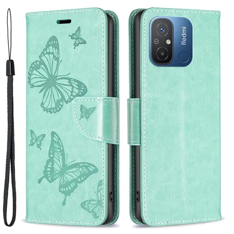 

For Xiaomi Redmi 12C 4G Shockproof Case PU Leather Phone Case Wallet Stand Cover with Strap