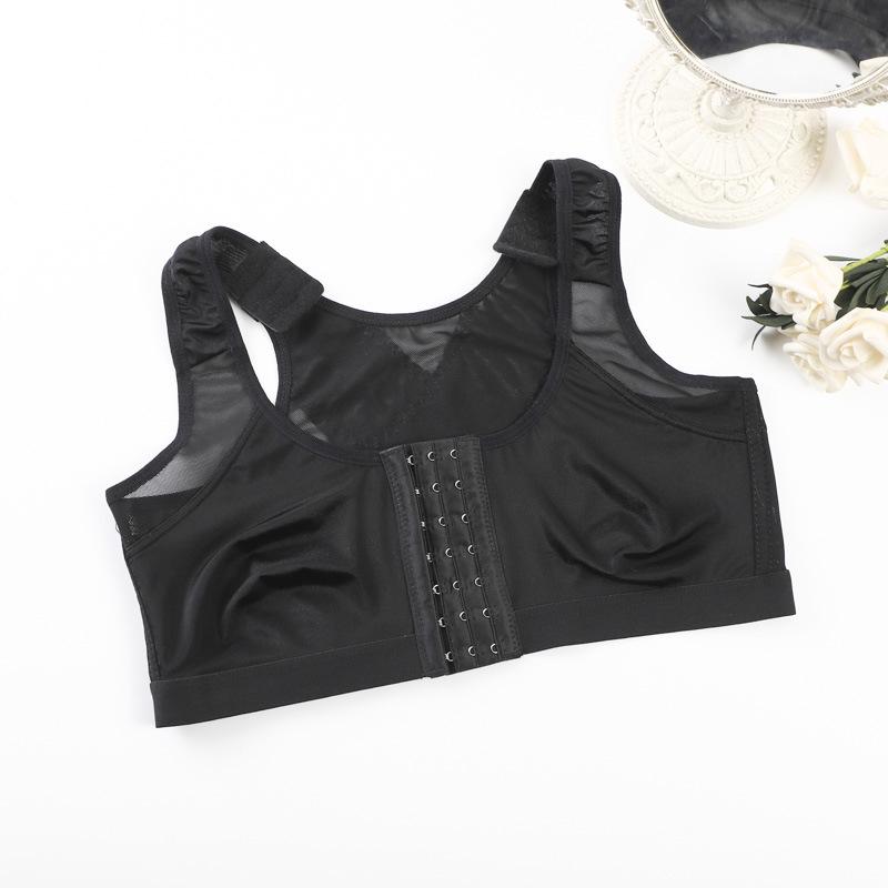 European Plus Size Front Closure Breathable Wirefree Sports Bra