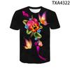 3D Print Butterfly T Shirt Men Women Children Summer Short Sleeve Flower T-shirt Streetwear Tee Insect Cool Boy Girl Casual Tops