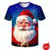 3D Christmas snowflake print casual short sleeved summer round neck T-shirt for men