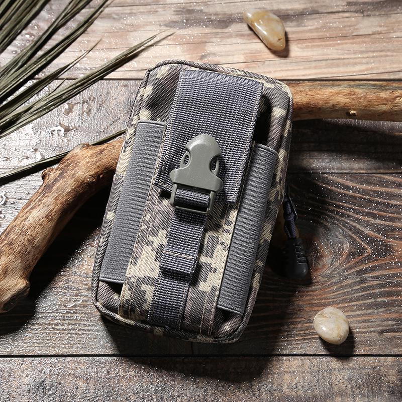 Camouflage Multifunctional Vertical Canvas Phone Waist Bag for Sports and Leisure