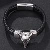 Men Jewelry Fox Bracelets Leather Cuff Bracelet Bangle Wristband Mens Punk Bangles Wrist Band Gift