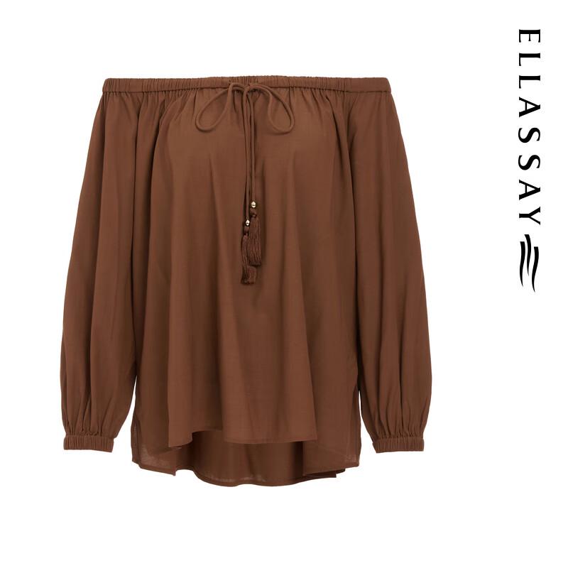 ELLASSAY 2025 Early Autumn Off-Shoulder Silk Blend Blouse