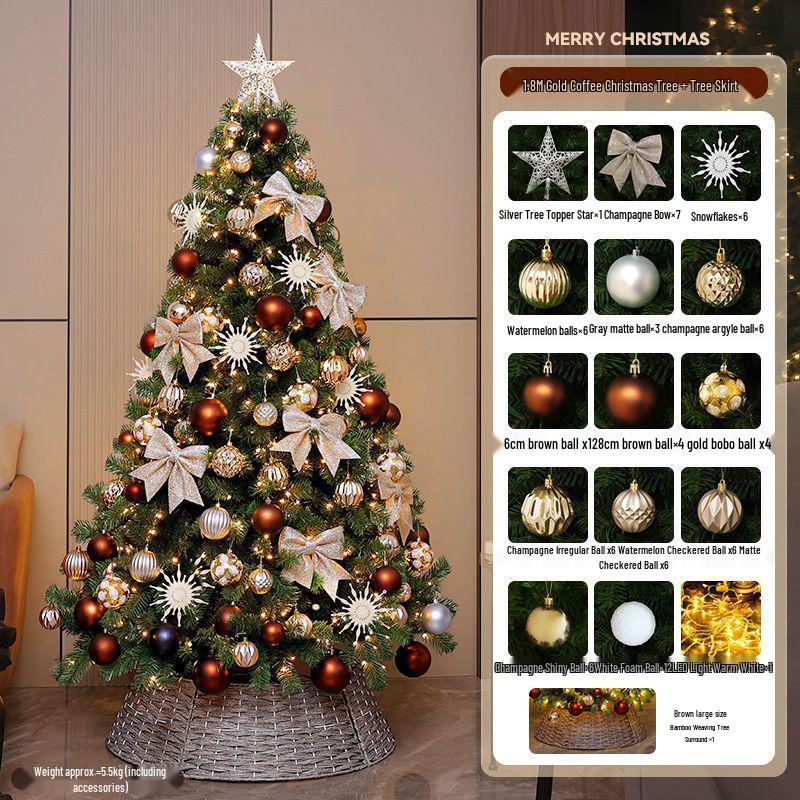 2025 White Flocked Snowy Christmas Tree Set with DIY Ornaments for Home Living Room