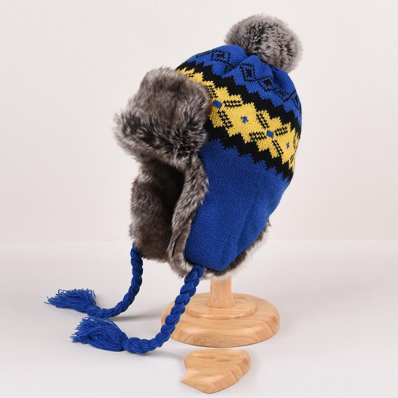 Gestrickte Lei Feng Mütze weibliche Winter süße warme Ohrenschutz Hut männlich kalte verdickte Plüsch Wolle Mütze