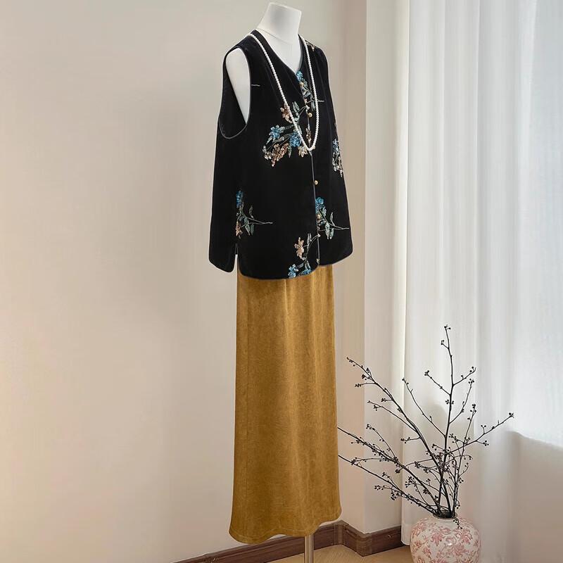 

Sibaishie Women s New Chinese Style Round Neck Vest L