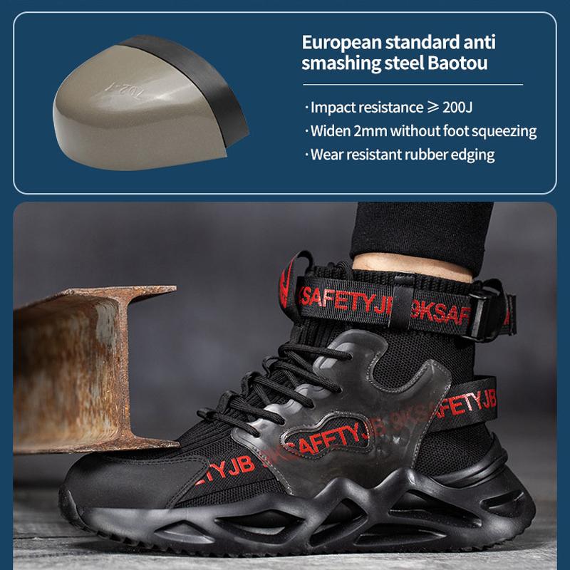 Security Protective Men Boots Fashion Work Sneakers Steel Toe Shoes Puncture-Proof Safety Boots Industrial Shoes Work Footwear