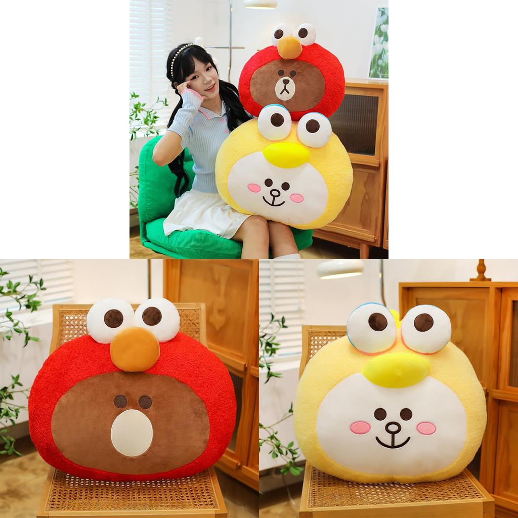 Brown Friends Plush Cat Pillow Soft Toy Gift For Kids And Teens