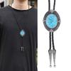 Turquoise Bolo Tie for Adult Unisex Vintage PU Leather Necktie Rope Necklace Jewelry Rodeos Tie Formal Event Shirt Tie