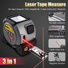 3-In-1 Laser Rangefinder Tape Measure 60M/ 40M/ Handheld Laser Meter Measuring Tool Cross Line Laser Level BUCKLE