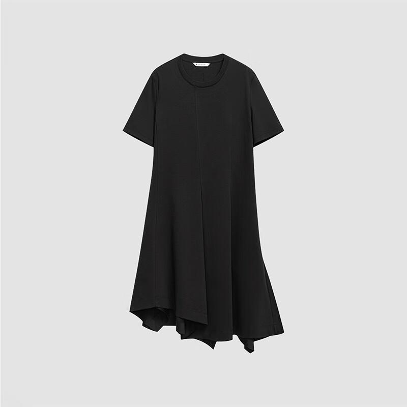 Broadcast Women's A-line Irregular Hem Short-Sleeve Midi Dress
