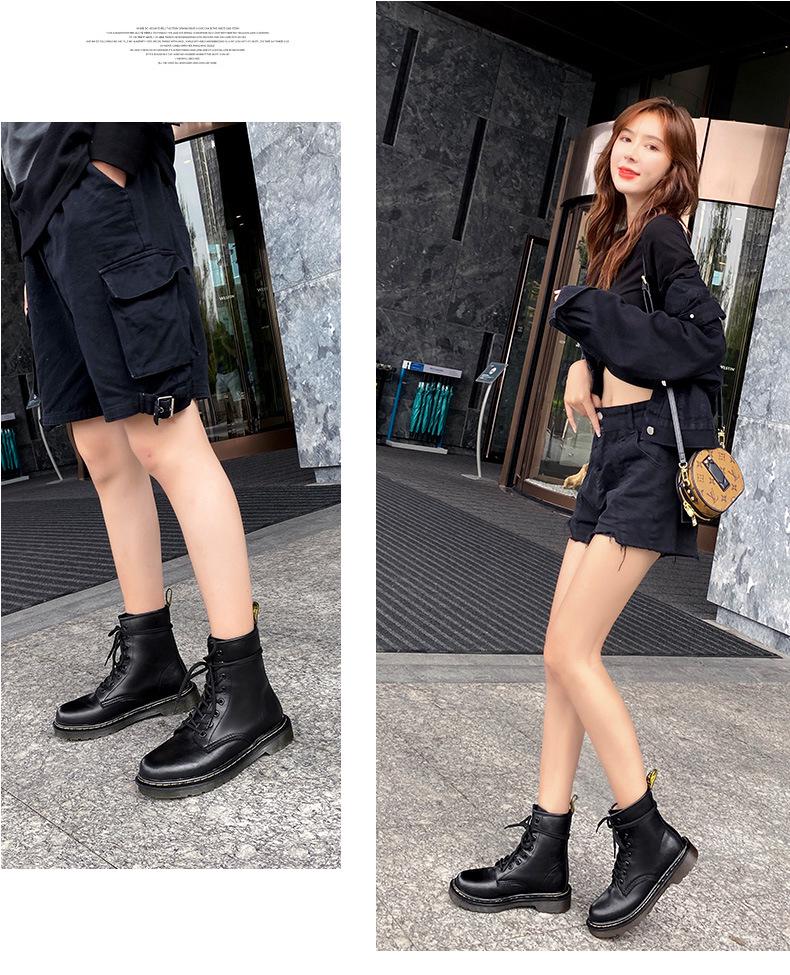 2025 Trendy British Style Genuine Leather Martin Boots for Women & Men: Retro Versatile Mid-Calf & Ankle Motorcycle Boots