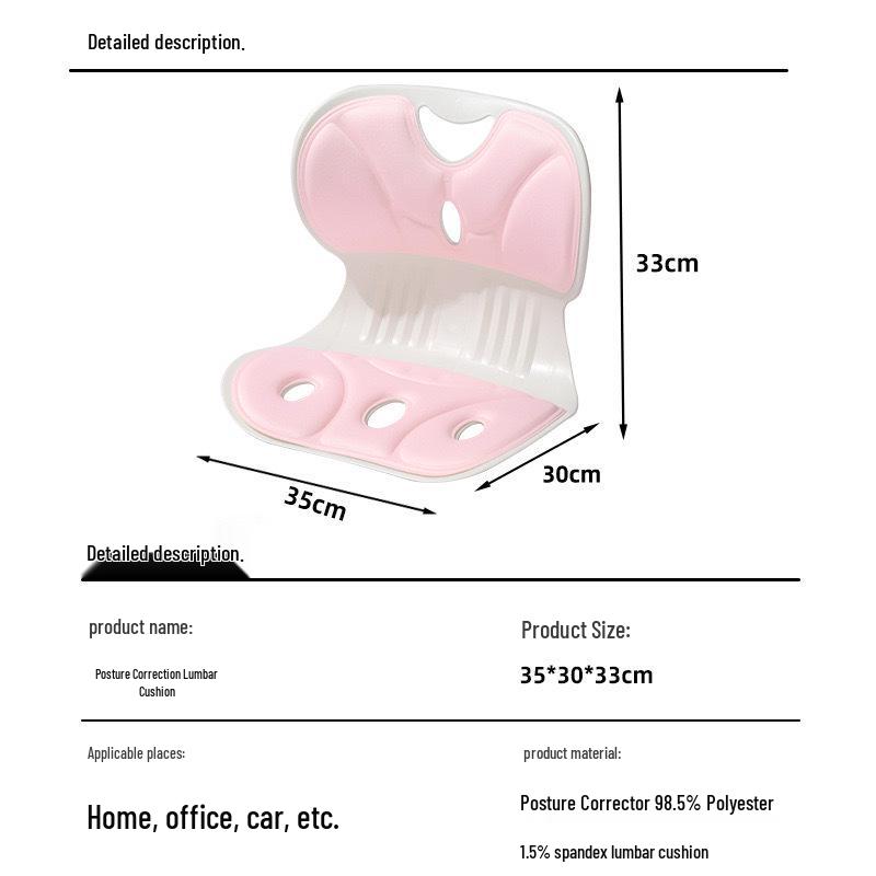 Ergonomic Lumbar Support Cushion & Posture Corrector with Cervical Traction for Office Use