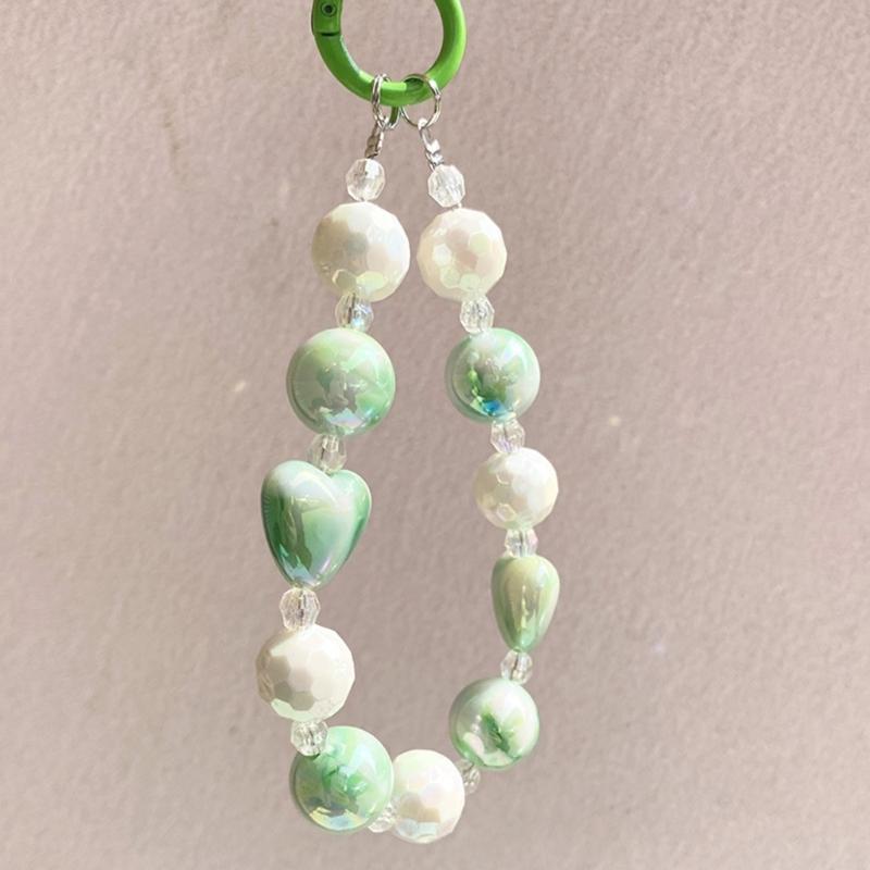 Handmade Beaded Phone Chain Elegant Crystal Wristlet, Fashionable Wrist Lanyard Accessories Suitable for Smartphone Bags