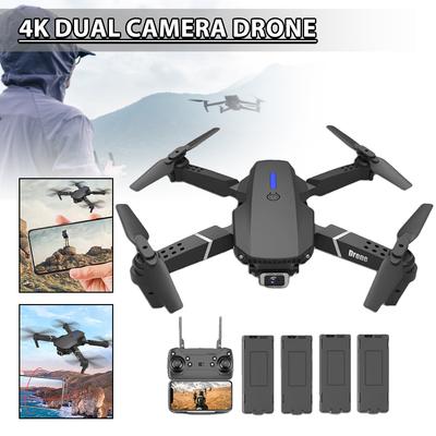 Neue RC-Drohne mit 4K HD Dual-Kamera, WiFi, FPV, faltbarer Quadrocopter + 4 Akkus