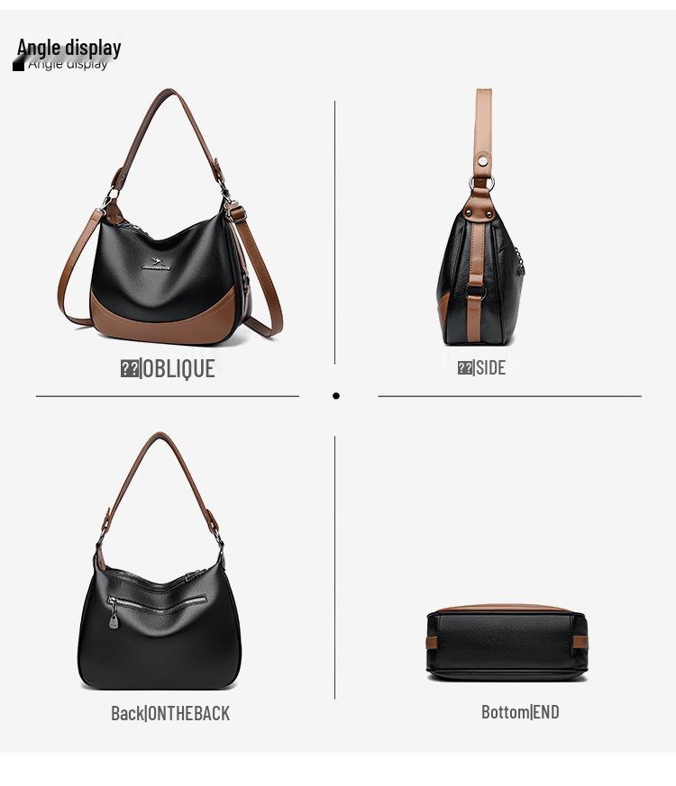 Autumn/Winter 2025 Women's Crossbody Bag: Fashionable, Versatile, Large Capacity, Color Block Style