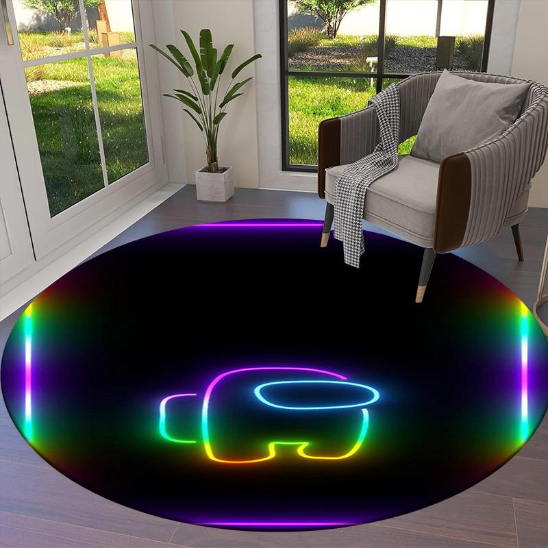Tappeto Rotondo Among Us, Tappeto per Soggiorno Camera da Letto Divano Sala Giochi Decorazione, Tappetino Antiscivolo