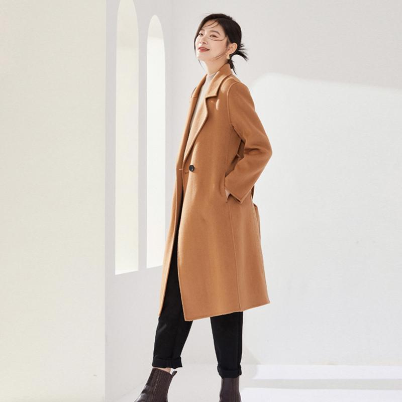 100% Wool Women Coat MODERN NEW SAGA Autumn Wool Long Jacket Handmade Pea Coat Winter Warm Wool Overcoat
