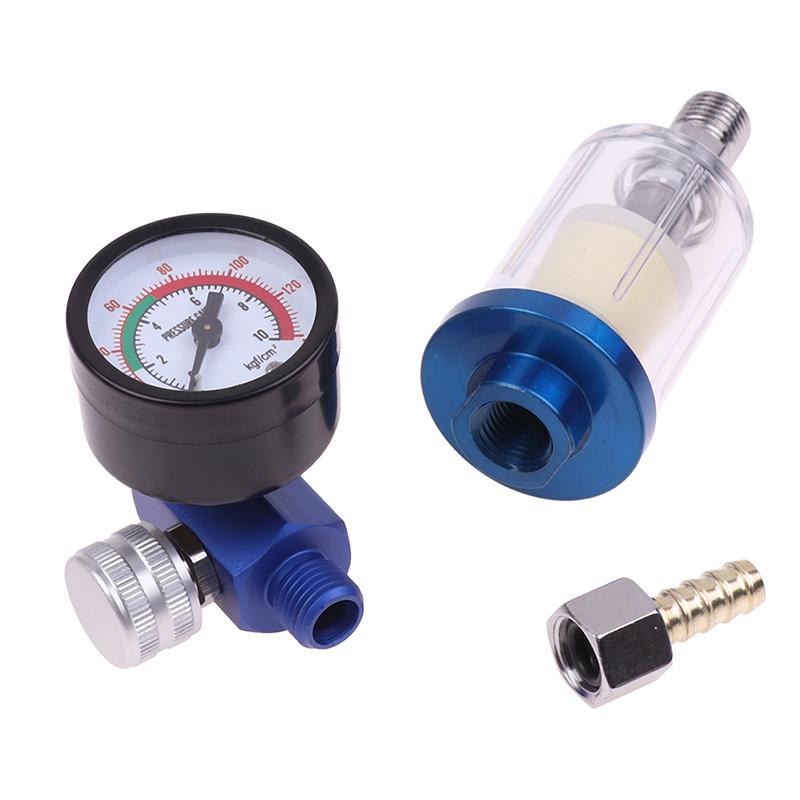 Pistolet à peinture pneumatique Manomètre Régulateur d'air Filtre Piège à eau Outil Adaptateur Jp/Eu/Us Accessoires pour pistolet à peinture