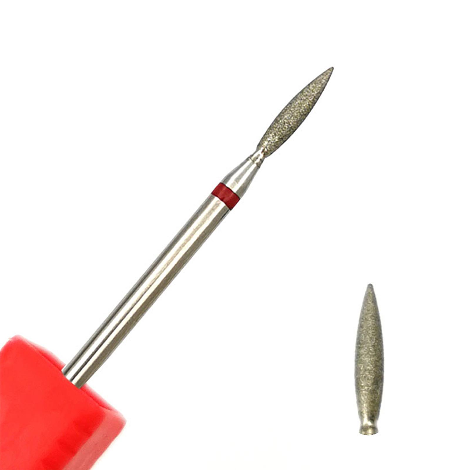 

3PCS Fine Diamond Nail Drill Bits Cone Shape Russian Mills Cuticle Clean Burr Electric Manicure Drills Nails Accessories