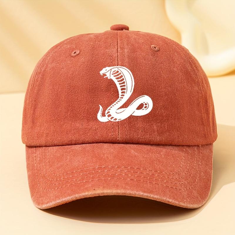 White Snake print retro baseball cap lightweight duckbill cap suitable for outdoor sports, leisure camping, hip-hop, Unisex's dad