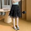 Lace Skirt Women's Summer Thin A Word 5 Points Cake Skirt Sweet Trendy Elastic Waist Polka Dot Mesh Tiered Mini Skirt