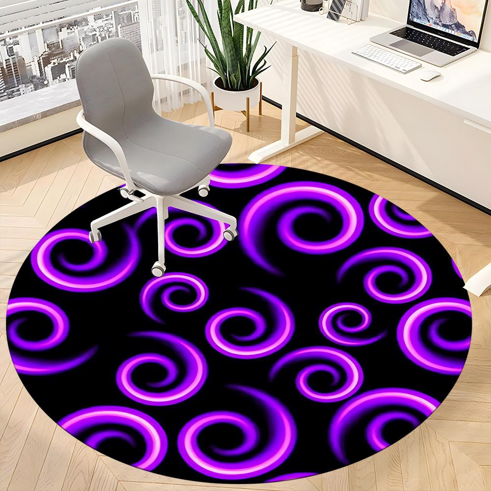 1pc Spiral Pattern Office Round Rug, Non-slip, Soft and Durable Office Rug for Interior Decoration, Perfect for Office, Beautiful Decoration Yy2603230
