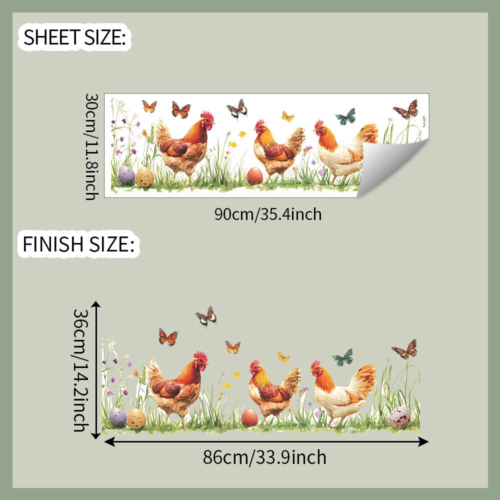 Country-style Rooster Kitchen Dining Room Home Background Beautification and Decoration Wall Stickers